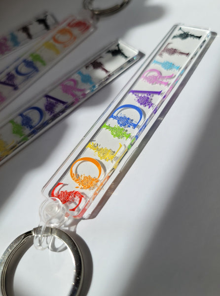 Solidarity Love Keychain. Lightweight acrylic and resin keychain.